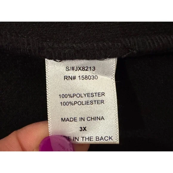 Love Tree Black Fleece Hooded Wrap Coat Women's Plus 3X - BELT MISSING - Picture 7 of 8